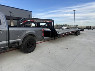 LeadFoot Express truck and flatbed trailer